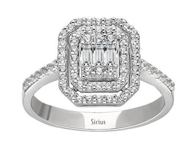 F Color 0.63 Carat Diamond Baguette Ring