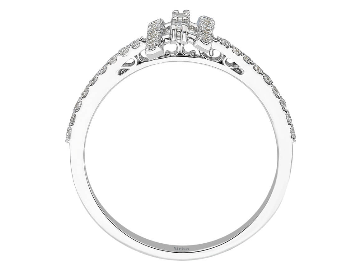 E Farbe 0,33 Carat Baguette Diamant Ring - handgefertigter Diamantschmuck aus Feingold | Sirius Diamant