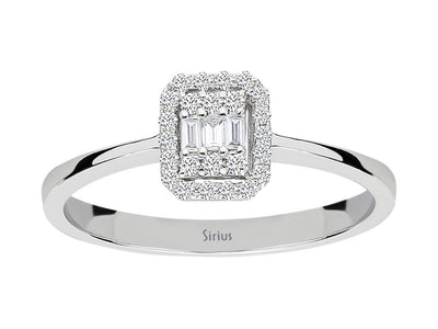 E Color 0.14 Carat Baguette Diamond Ring