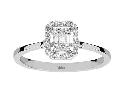 F Color 0.16 Carat Baguette Diamond Ring
