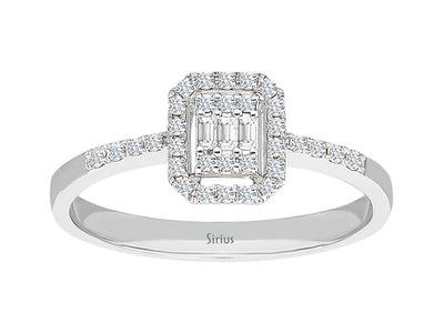 F Color 0.20 Carat Baguette Diamond Ring