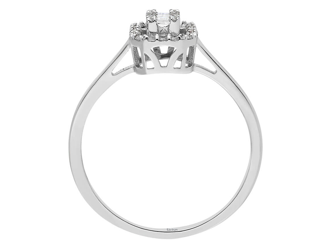 F Farbe 0,18 Carat Baguette Diamant Ring - handgefertigter Diamantschmuck aus Feingold | Sirius Diamant