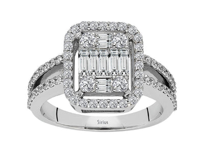F Color 0.88 Carat Baguette Diamond Ring