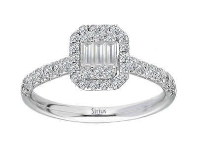 F Color 0.57 Carat Baguette Diamond Ring