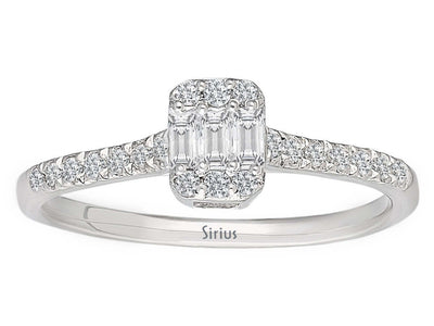 F Color 0.36 Carat Baguette Diamond Ring