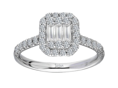 E Color 0.62 Carat Baguette Diamond Ring