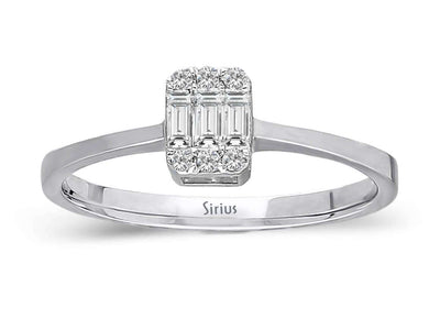 F Color 0.17 Carat Baguette Diamond Ring