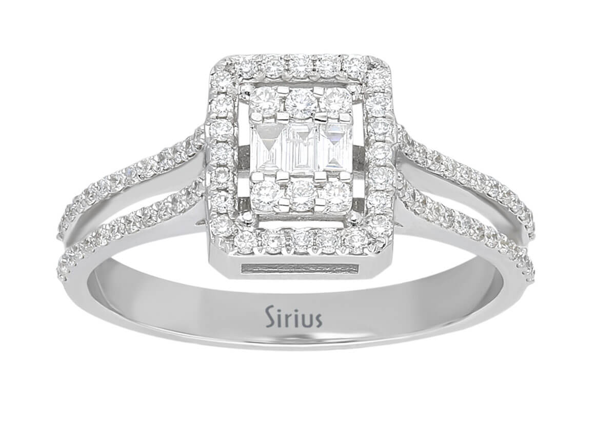 0,42 Carat Baguette Diamant Ring - handgefertigter Diamantschmuck aus Feingold | Sirius Diamant