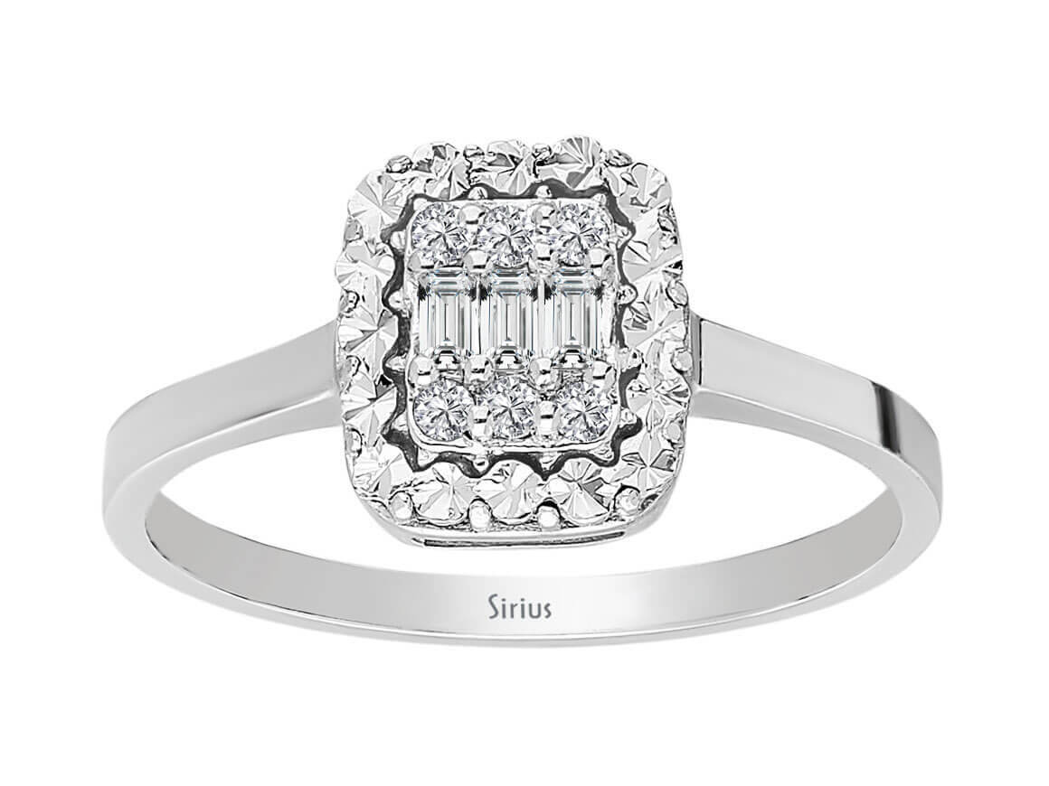0,16 Carat Baguette Diamant Ring - handgefertigter Diamantschmuck aus Feingold | Sirius Diamant