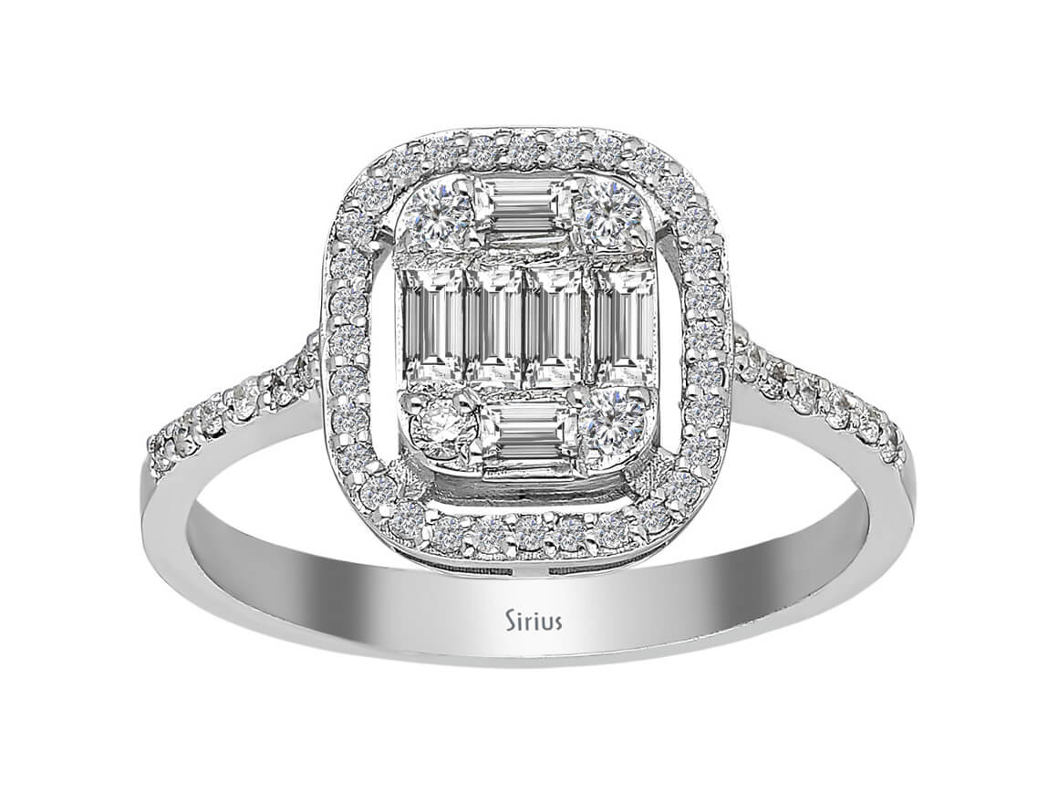 Bague en diamant baguette de 0,55 carat 