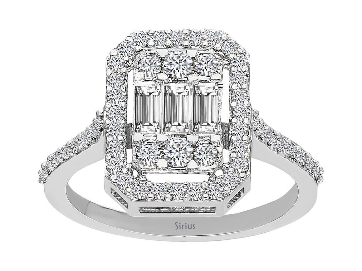 0,90 Carat Baguette Diaman Ring - handgefertigter Diamantschmuck aus Feingold | Sirius Diamant