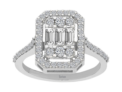 0.90 carat baguette diamond ring