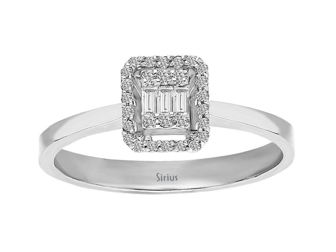 0,15 Carat Baguette Diamant Ring - handgefertigter Diamantschmuck aus Feingold | Sirius Diamant