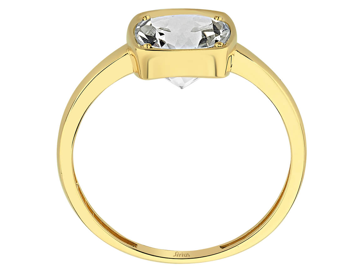 Pingala-Ring mit weißem Topas - handgefertigter Diamantschmuck aus Feingold | Sirius Diamant