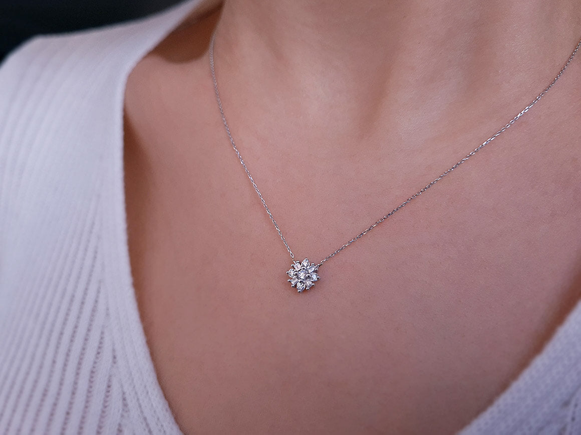 Capella Stern Baguette Diamant Schmuckset in 585er 14 Karat Weißgold - handgefertigter Diamantschmuck aus Feingold | Sirius Diamant