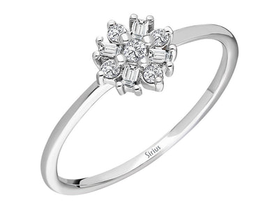 Bague étoile Capella en diamant baguette