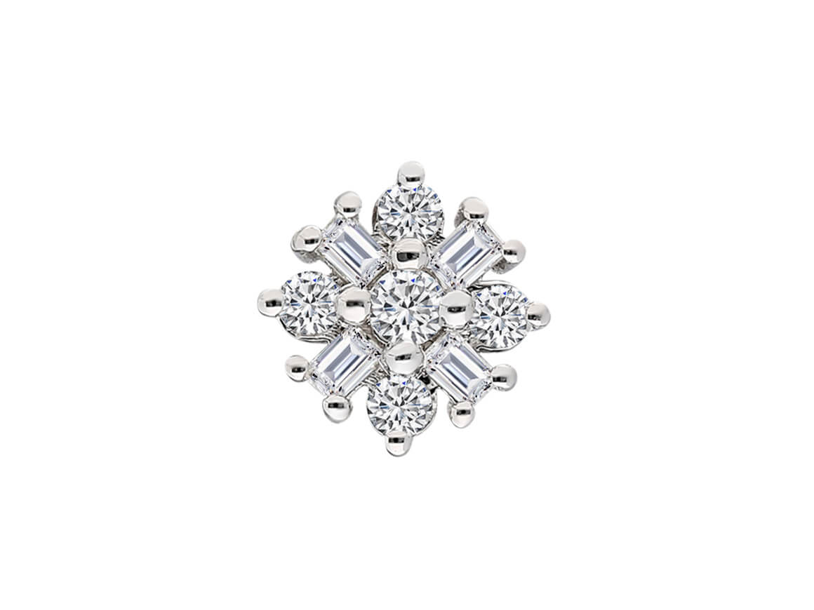 Capella star baguette diamond men's earring