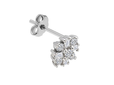Capella star baguette diamond men's earring