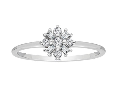 Bague étoile Capella en diamant baguette