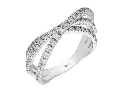 0.77 total carat three-row cross diamond alliance in 585 14 K white gold