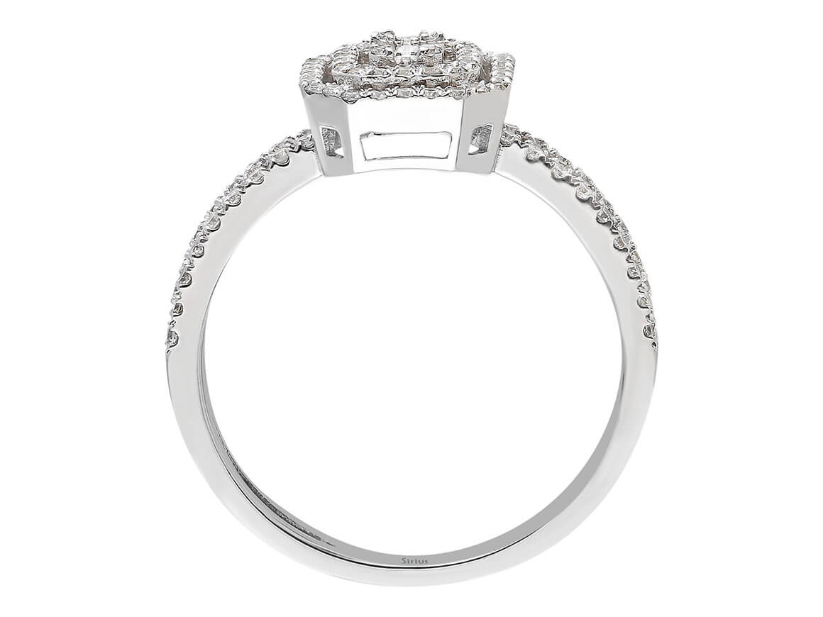 Doppelter Schimmer Baguette Diamant Ring – handgefertigter Diamantschmuck aus Feingold | Sirius Diamant