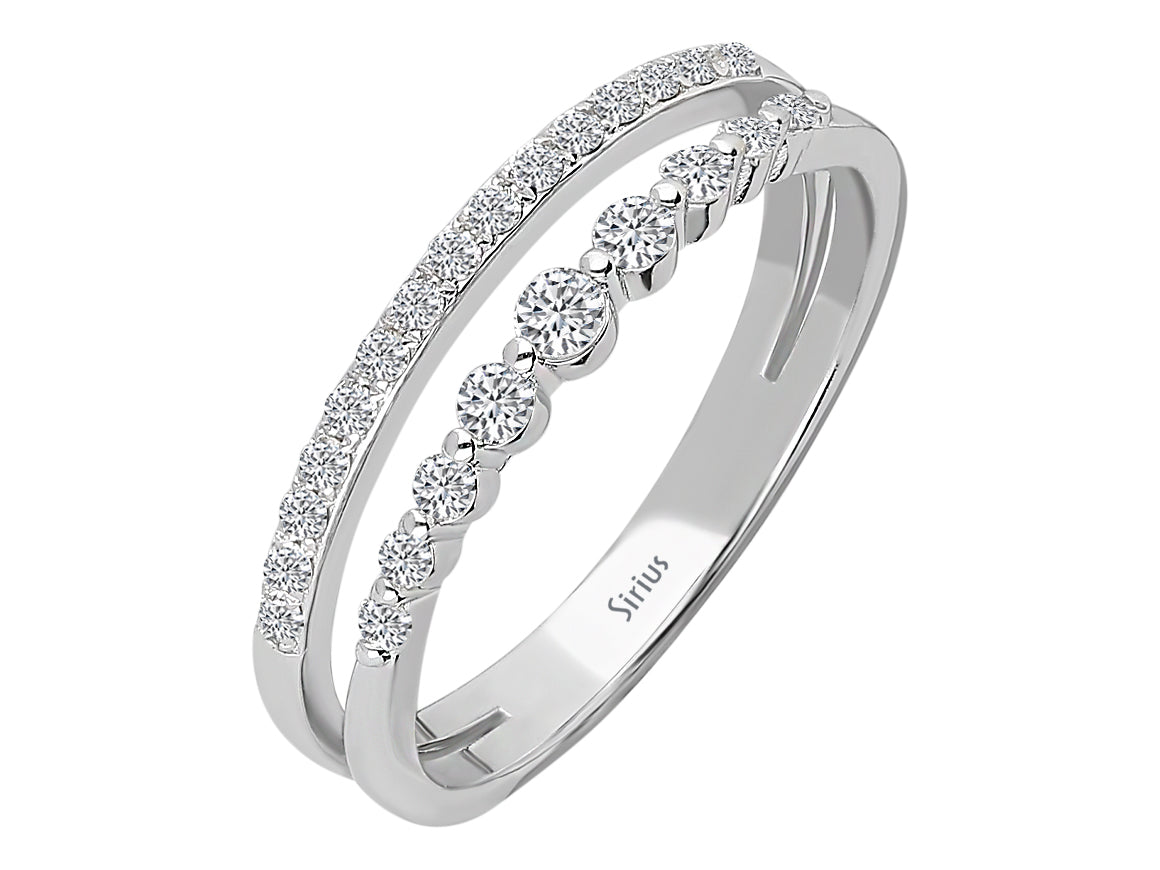 Diamant Doppelter Ärmel halbrund Allianz - handgefertigter Diamantschmuck aus Feingold | Sirius Diamant