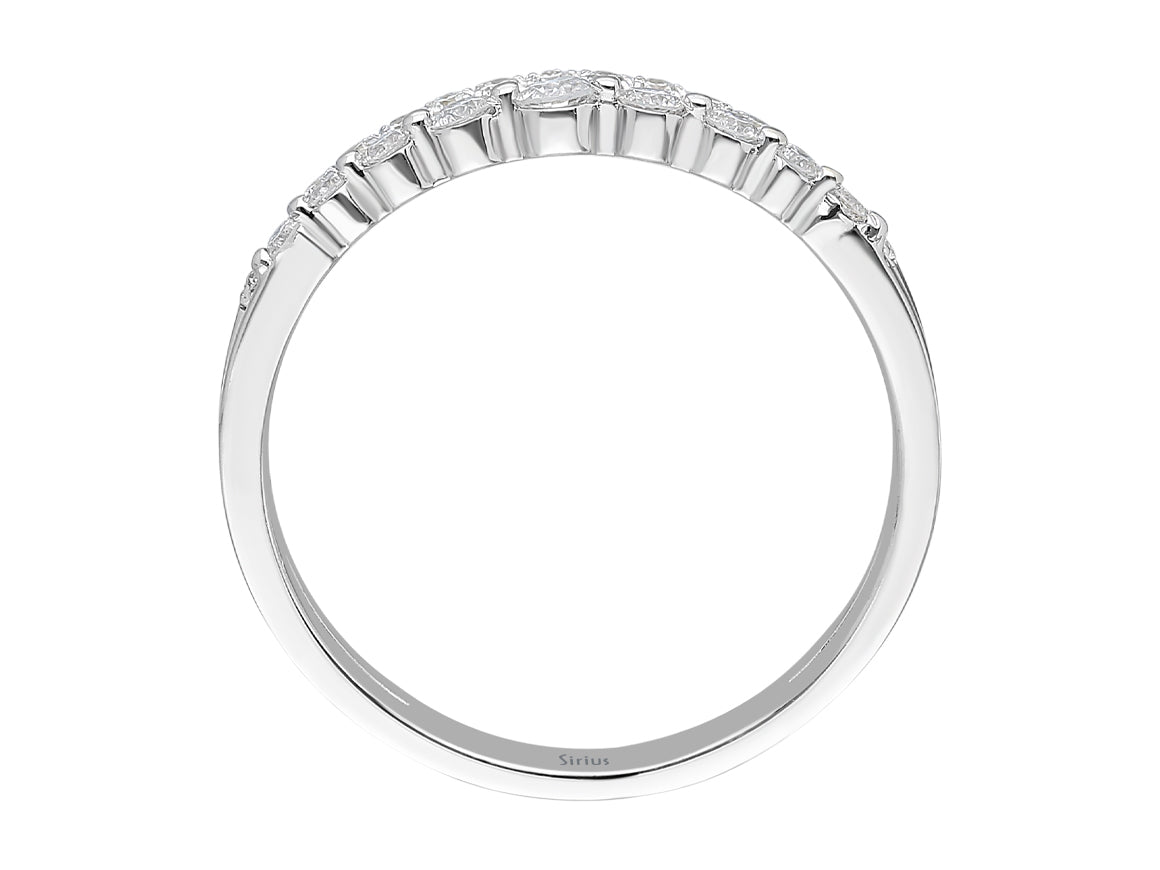 Diamant Doppelter Ärmel halbrund Allianz - handgefertigter Diamantschmuck aus Feingold | Sirius Diamant