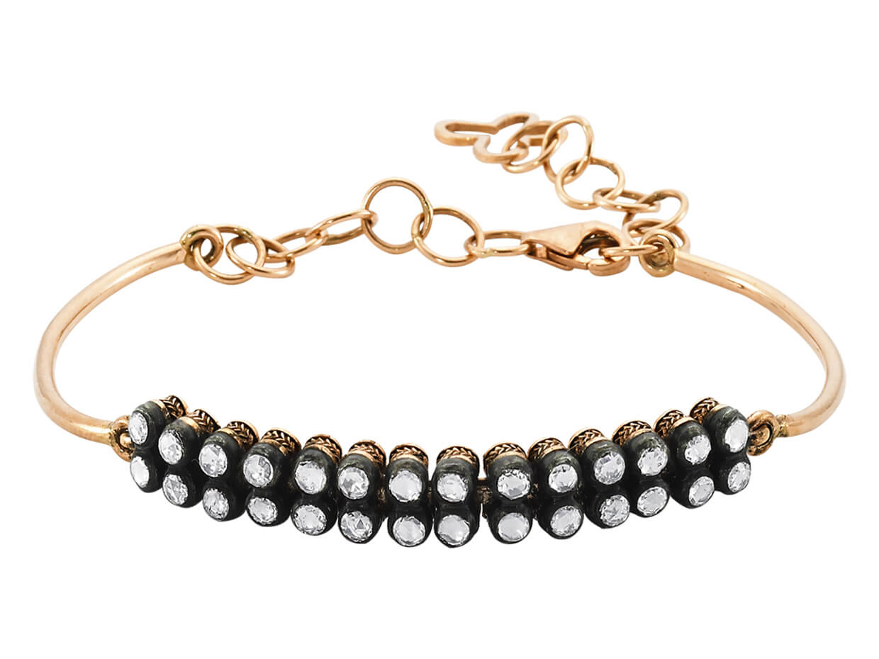 Double-row diamond sırataş bracelet