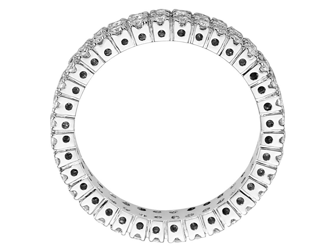 0.79 carat two rows of diamonds all around alliance in 585 14 K white gold