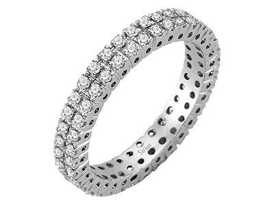 0.79 carat two rows of diamonds all around alliance in 585 14 K white gold
