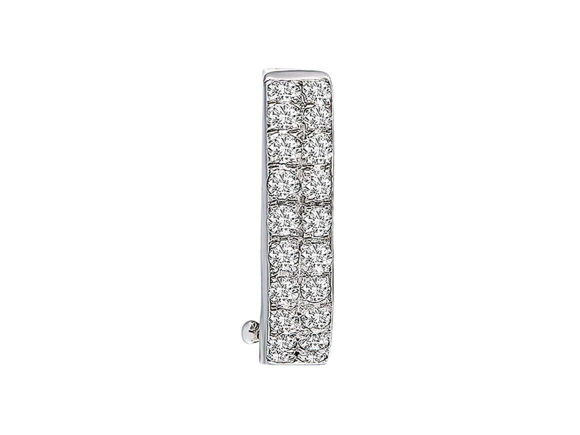 0.10 total carat diamond men's hoop earrings in 585 14 K white gold