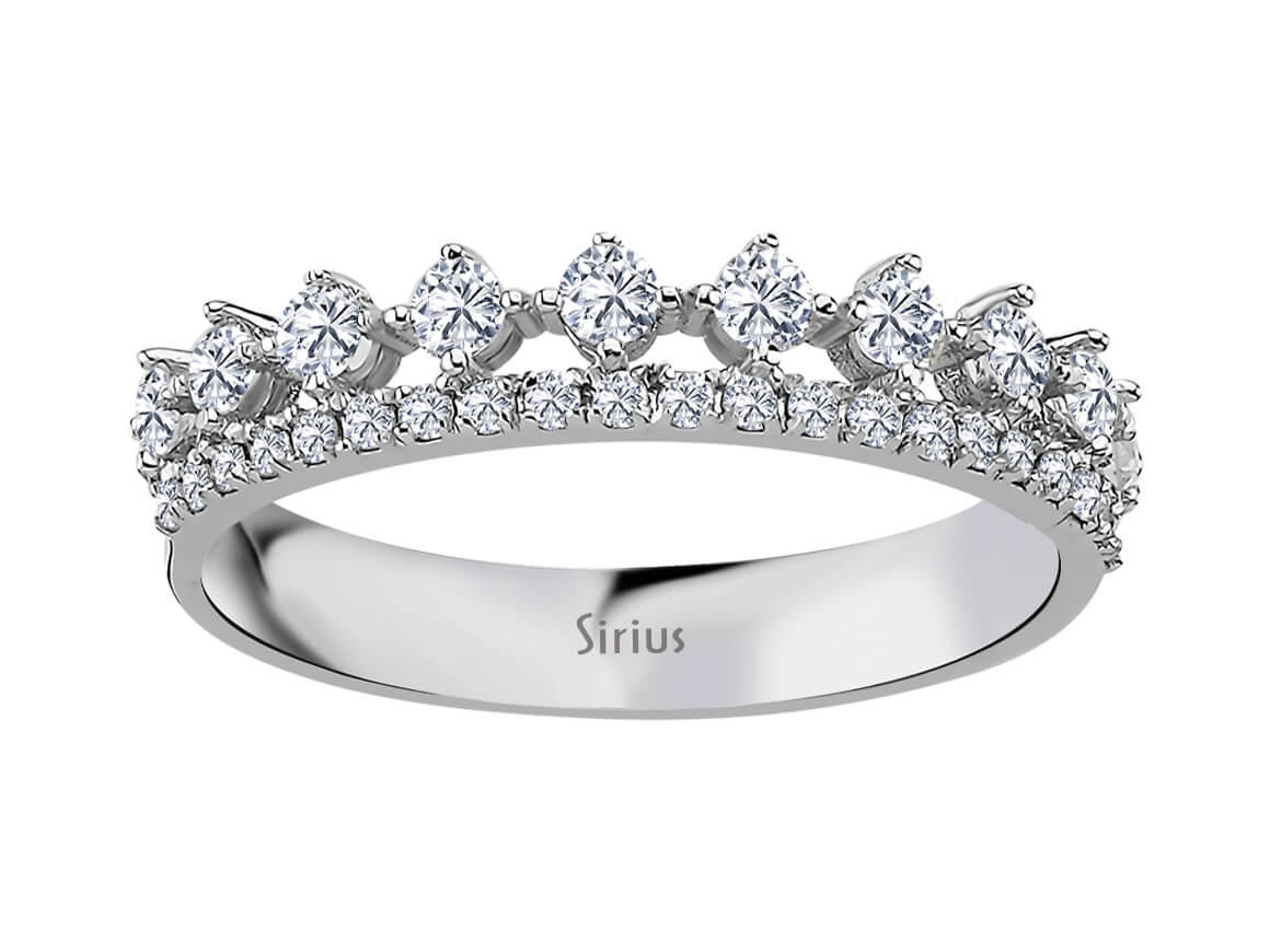 Doppelreihiger Diamant-Halbrundring - handgefertigter Diamantschmuck aus Feingold | Sirius Diamant