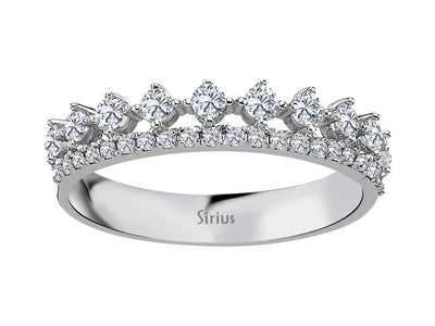 Doppelreihiger Diamant-Halbrundring