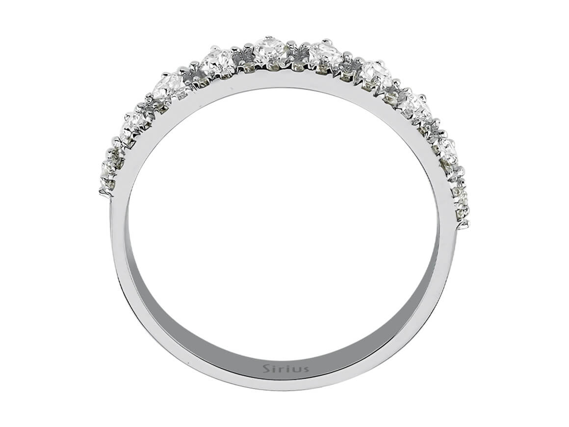 Doppelreihiger Diamant-Halbrundring - handgefertigter Diamantschmuck aus Feingold | Sirius Diamant