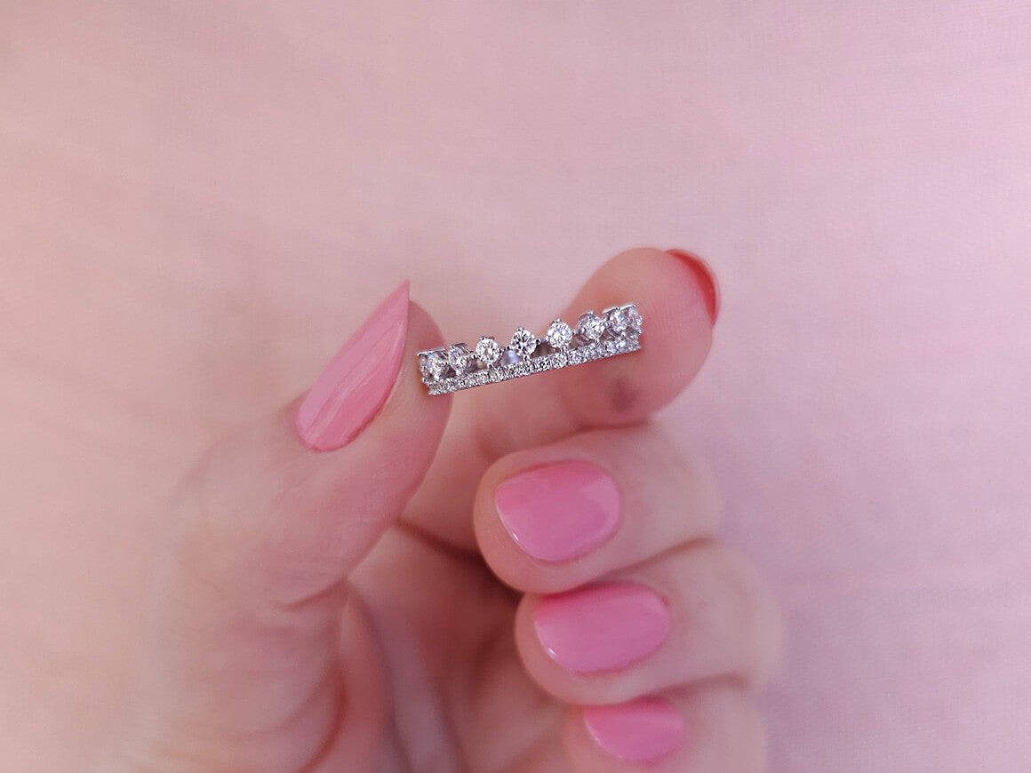 Doppelreihiger Diamant-Halbrundring