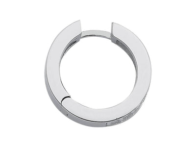 two rows of diamond men's hoop earrings in white gold
