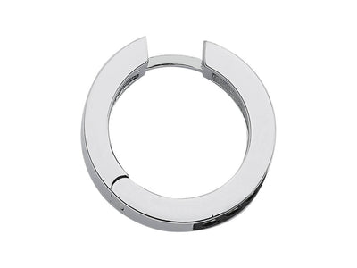 two rows of black diamond men's hoop earrings in white gold
