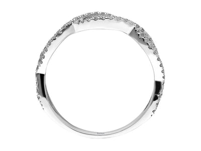 Two Rows Diamond Braid Ring