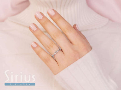 Two Rows Diamond Braid Ring