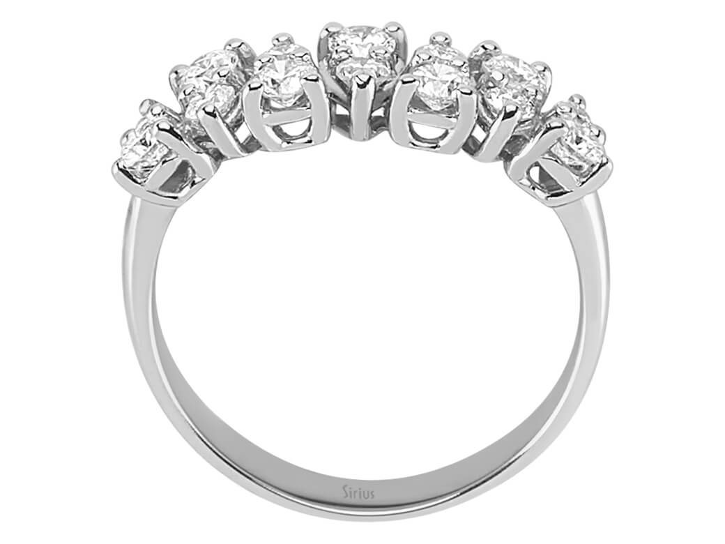 0,98 Karat Doppelreihiger Diamant Allianz in 585er 14 K Weißgold - handgefertigter Diamantschmuck aus Feingold | Sirius Diamant