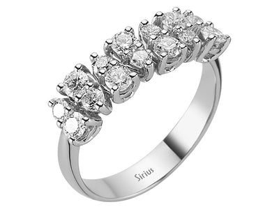 0.98 carat double-row diamond alliance in 14 K white gold