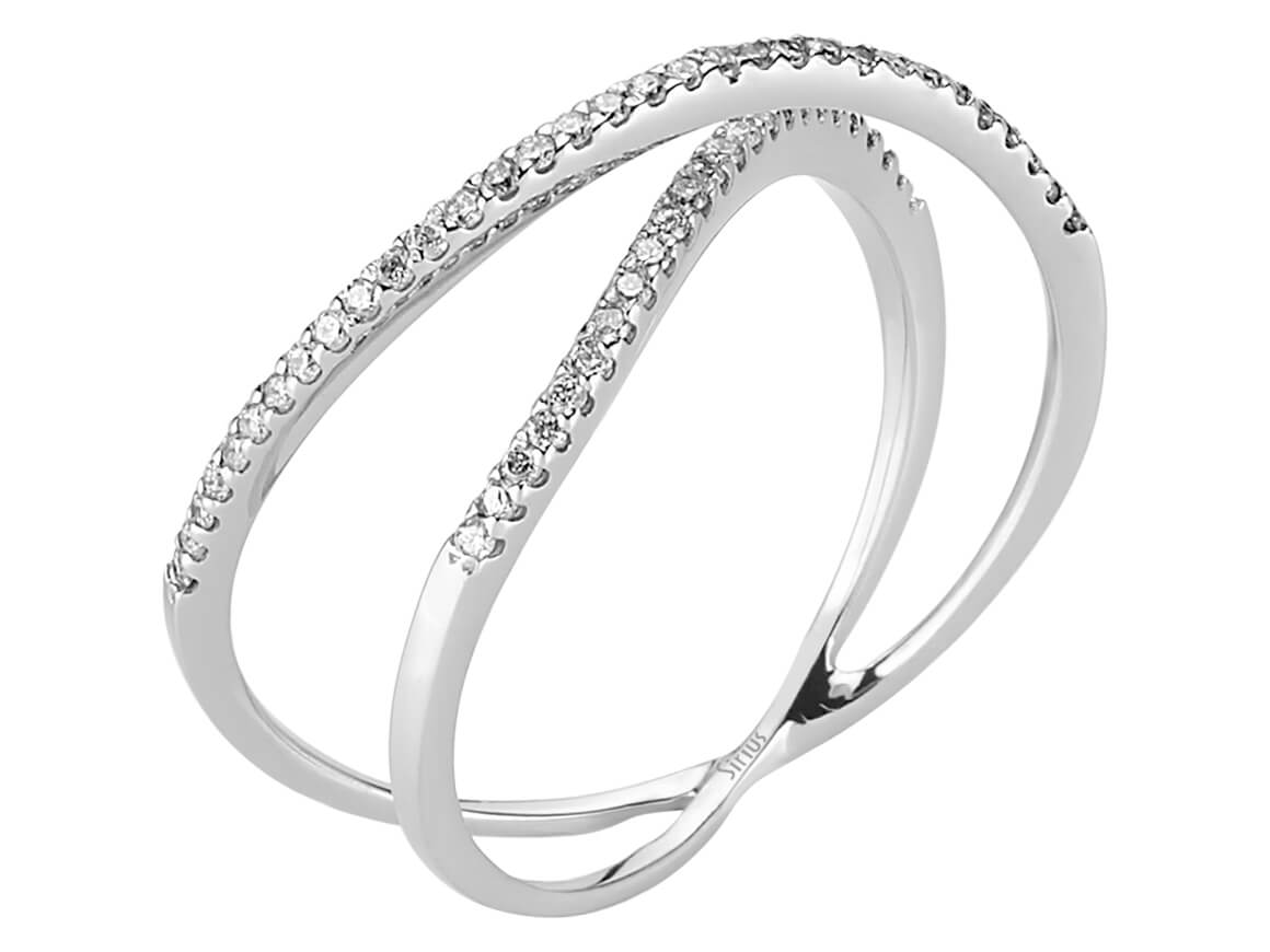 0.33 total carat double row diamond alliance in 585 14 K white gold