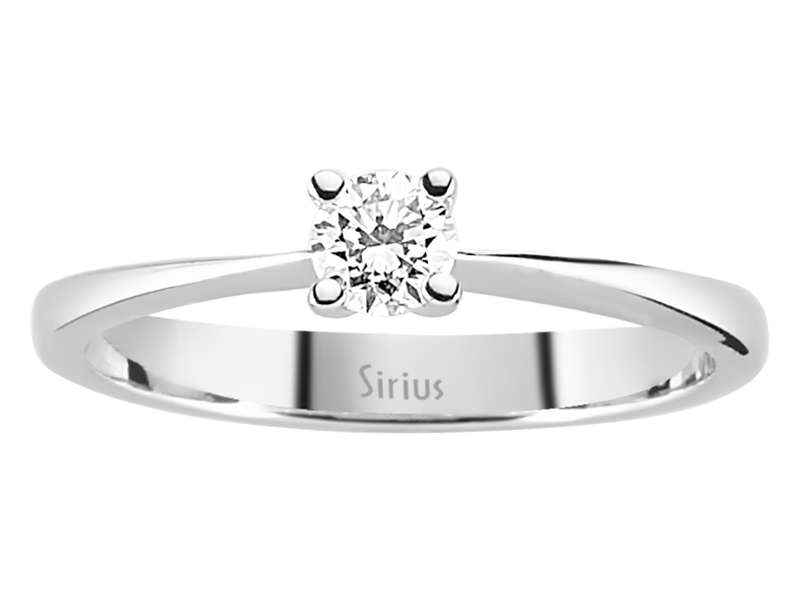 0,24 Karat Diamant Solitär Ring in 14 Karat Weißgold - handgefertigter Diamantschmuck aus Feingold | Sirius Diamant