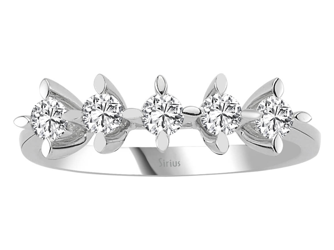 0,40 Carat Diamant 5 Diamanten Allianz - handgefertigter Diamantschmuck aus Feingold | Sirius Diamant
