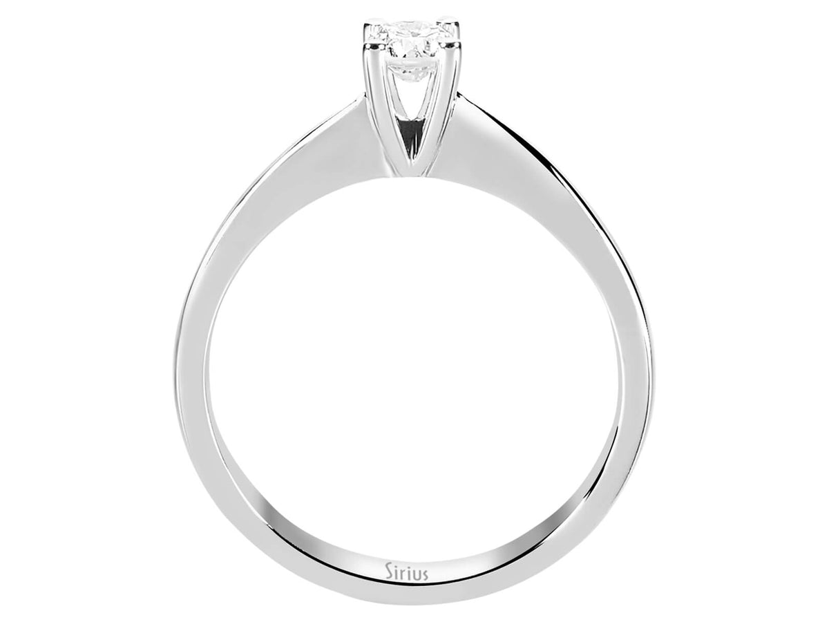 0,24 Karat Diamant Solitär Ring in 14 Karat Weißgold - handgefertigter Diamantschmuck aus Feingold | Sirius Diamant