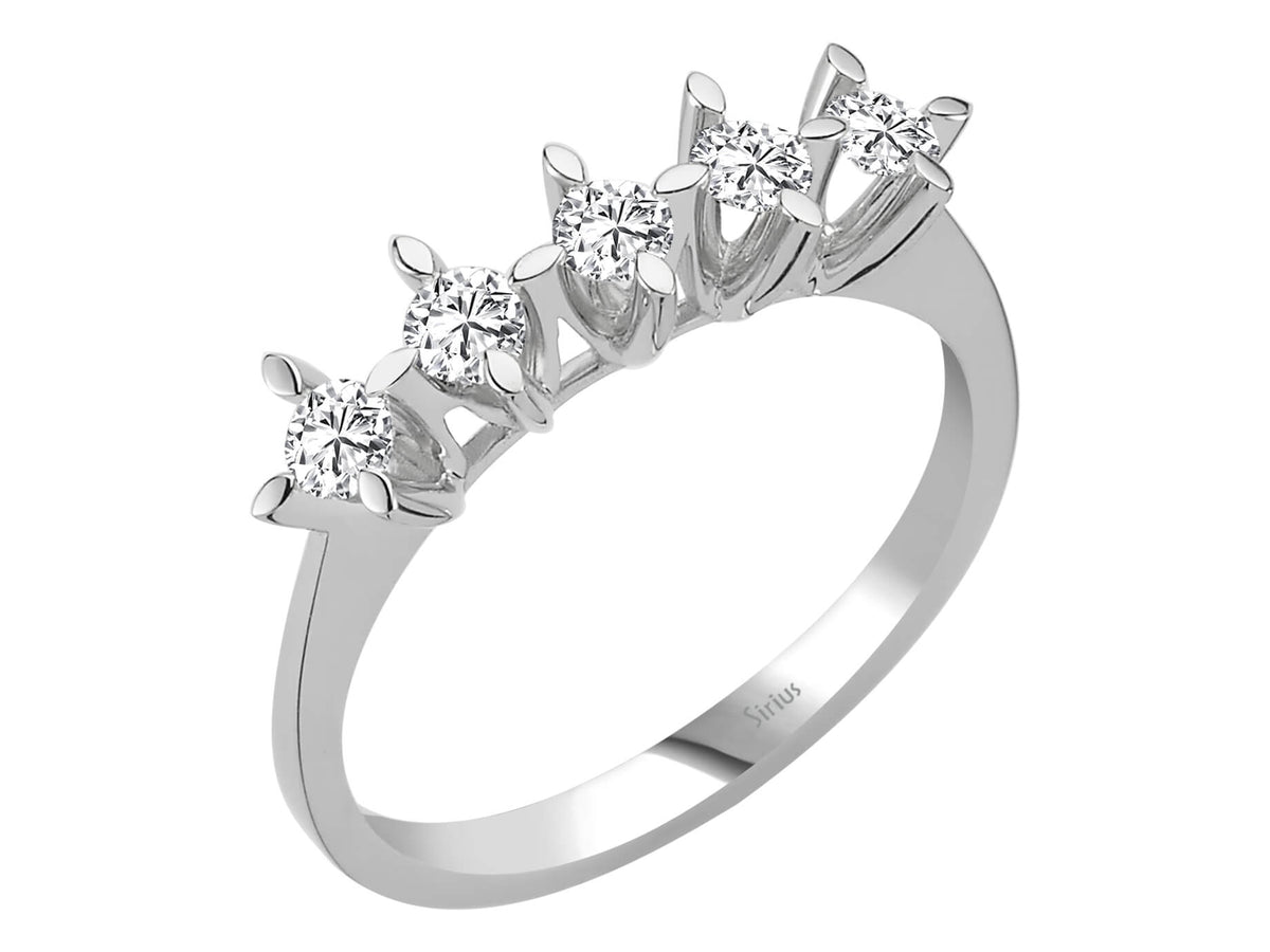 0,40 Carat Diamant 5 Diamanten Allianz - handgefertigter Diamantschmuck aus Feingold | Sirius Diamant