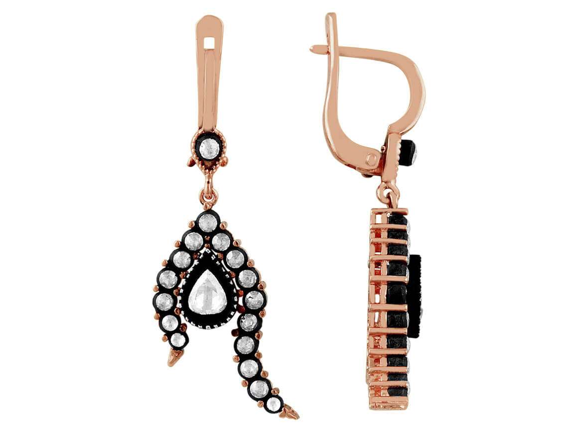 Drop-shaped diamond earrings