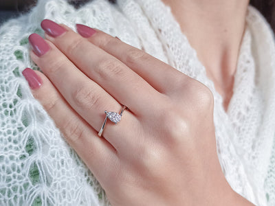 0.35 Carat Drop Diamond Effect Solitaire Ring