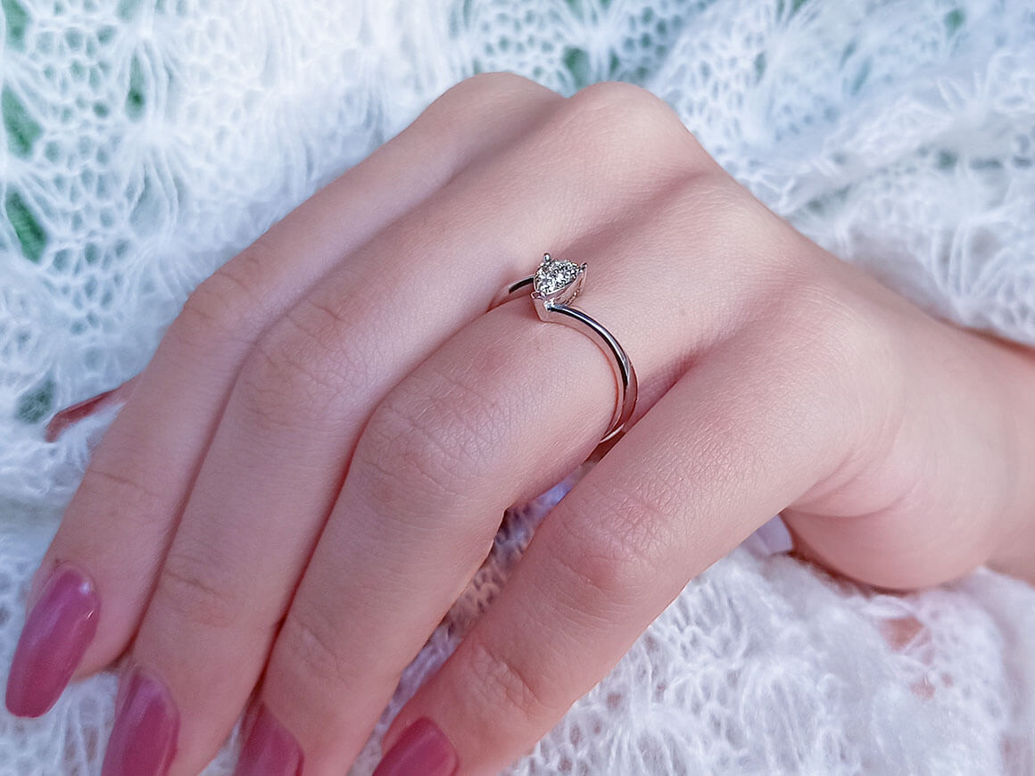 0.35 Carat Drop Diamond Effect Solitaire Ring