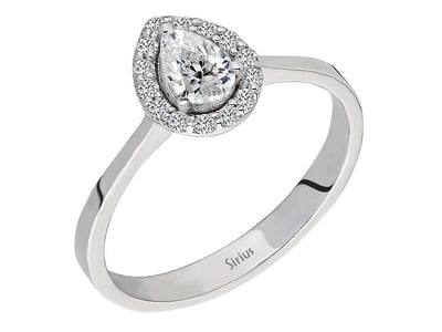 Total 0.68 Carat Pear Cut Diamond Ring